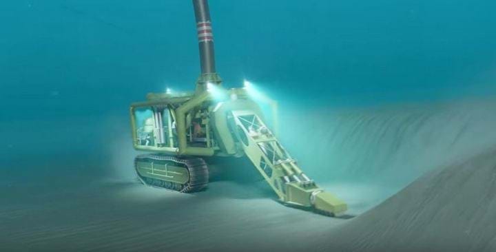 Artist's impression of subsea mining crawler