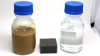 Innovative sponge for offshore oil drilling wastewater cleanup