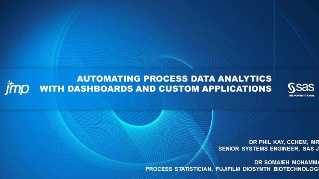 Automating Process Data Analytics with Dashboards and Custom Applications – sponsored by JMP