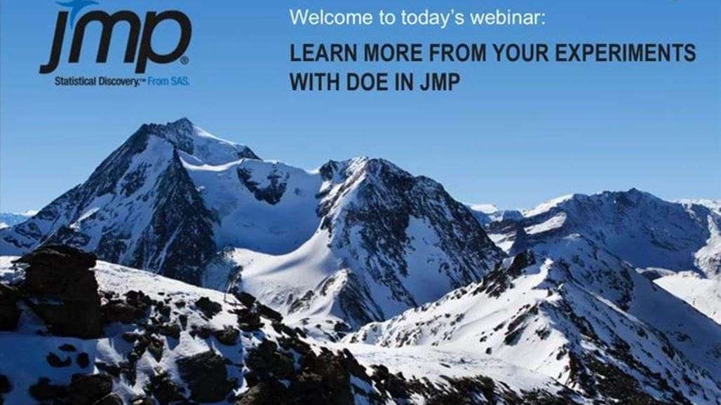 Learn more from your experiments with DoE in JMP